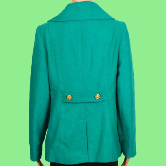 OLD NAVY size M green pea coat polyester/wool dry clean only - Picture 7 of 16